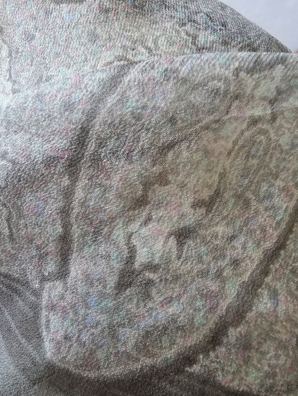 Cacharel Silk Grey Pink Paisley Scarf